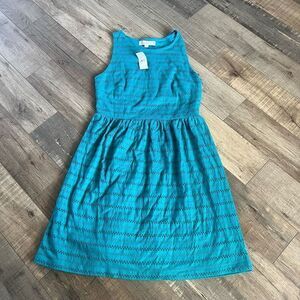Loft turquoise eyelet sundress size s